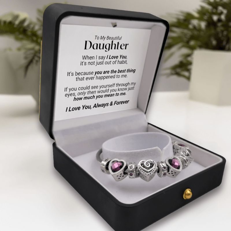 My Cherished Daughter - Birthstone Bracelet - February