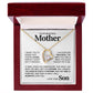 To My Mother - Forever Love - Heart Necklace - Yellow Gold Finish - Luxury Box w/LED