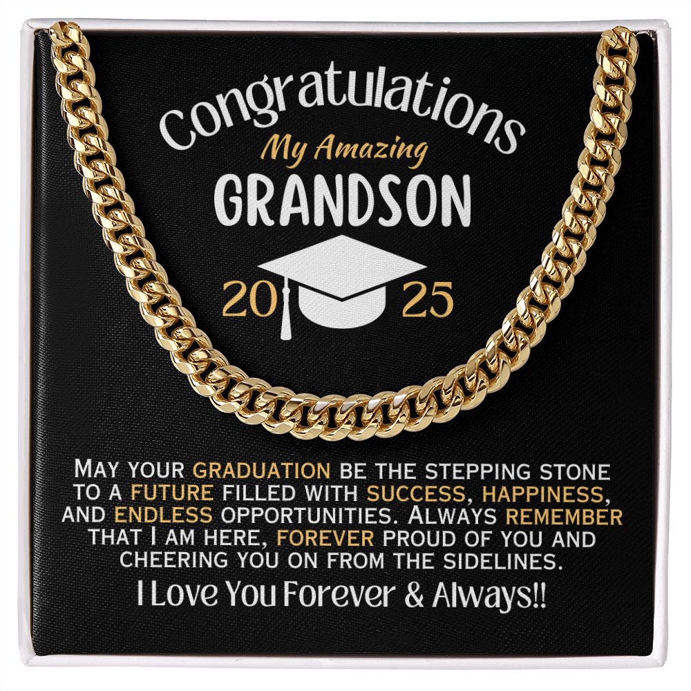 My Amazing Grandson - Graduation Link Chain Necklace