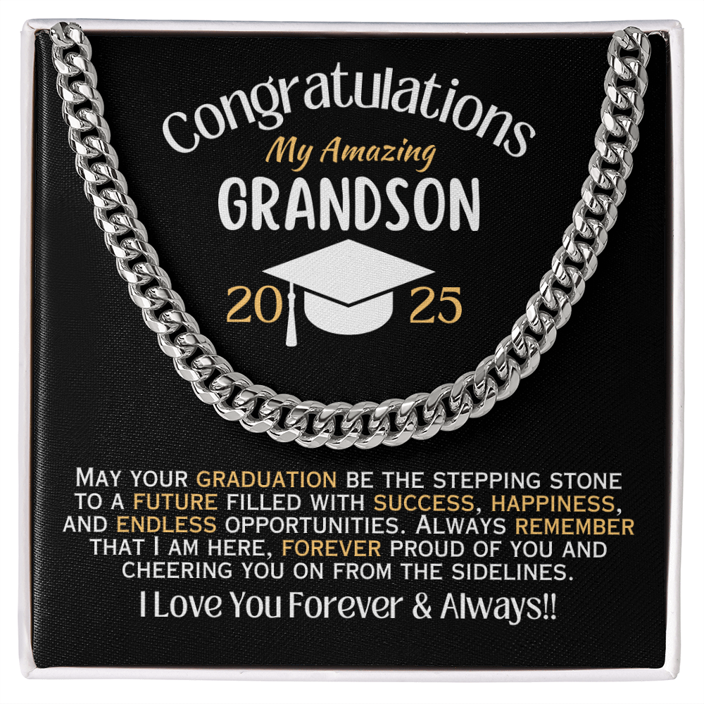 My Amazing Grandson - Graduation Link Chain Necklace