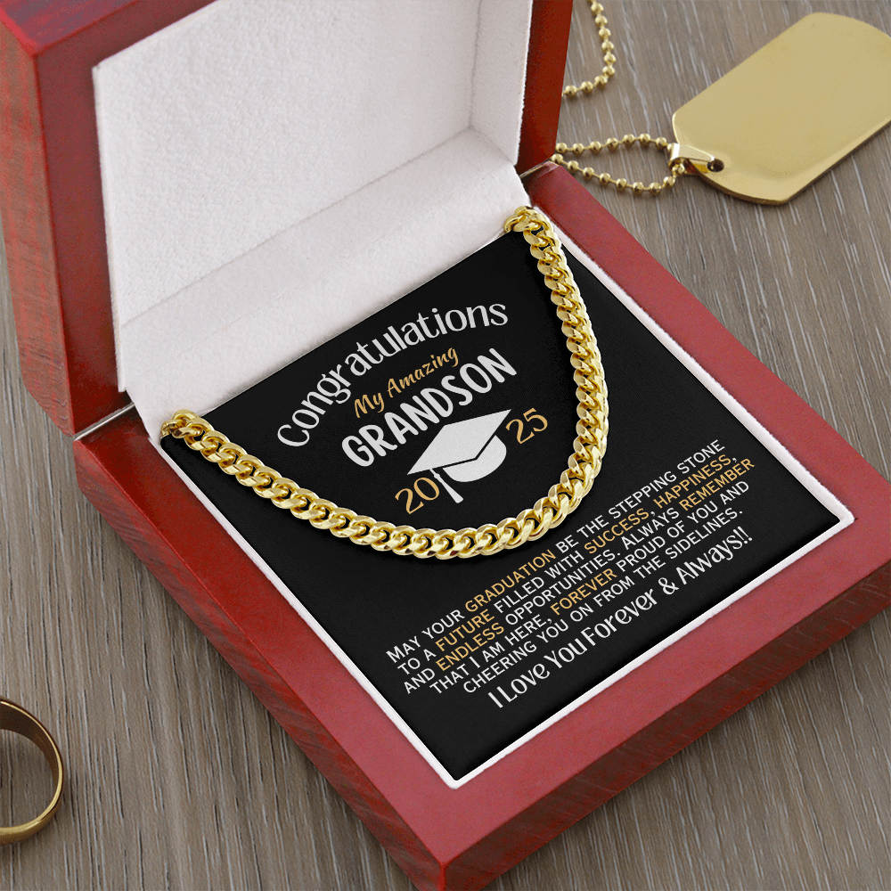 My Amazing Grandson - Graduation Link Chain Necklace