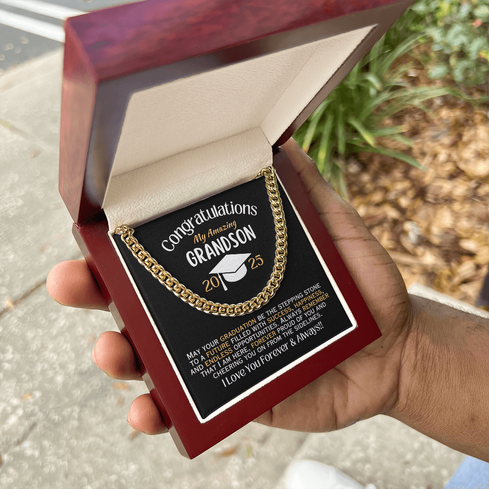 My Amazing Grandson - Graduation Link Chain Necklace