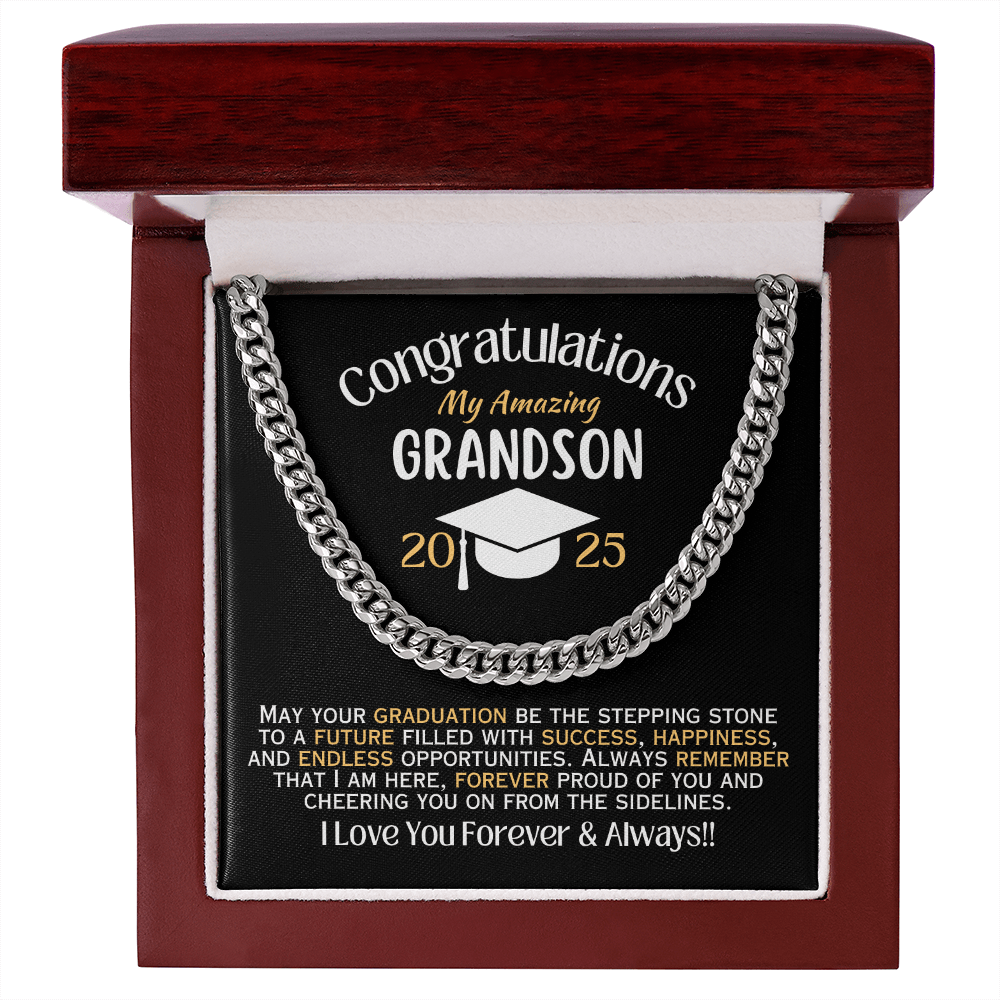 My Amazing Grandson - Graduation Link Chain Necklace