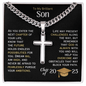 My Brilliant Son - Personalized Graduation Cross Necklace - 2025