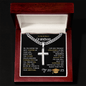 My Brilliant Grandson - Personalized Graduation Cross Necklace - 2025
