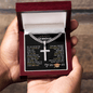 My Brilliant Grandson - Personalized Graduation Cross Necklace - 2025