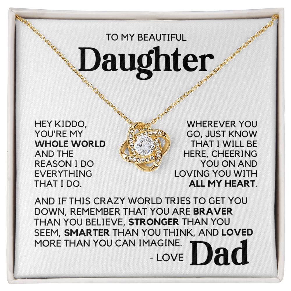 To My Daughter - My Whole World - Yellow Gold Finish Necklace with two-tone box