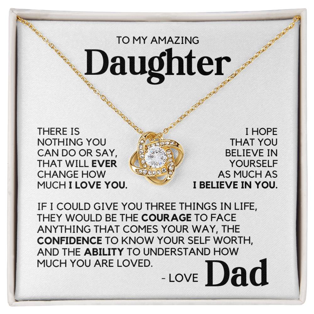 To My Daughter - I Love And Support You - Yellow Gold Finish Necklace with two-tone box