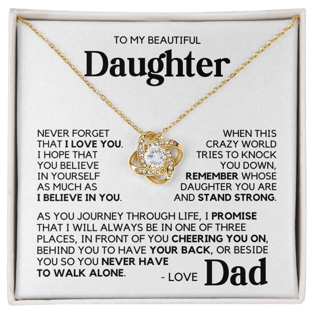 To My Daughter - I Believe In You - Yellow Gold Finish Necklace Two-tone Box