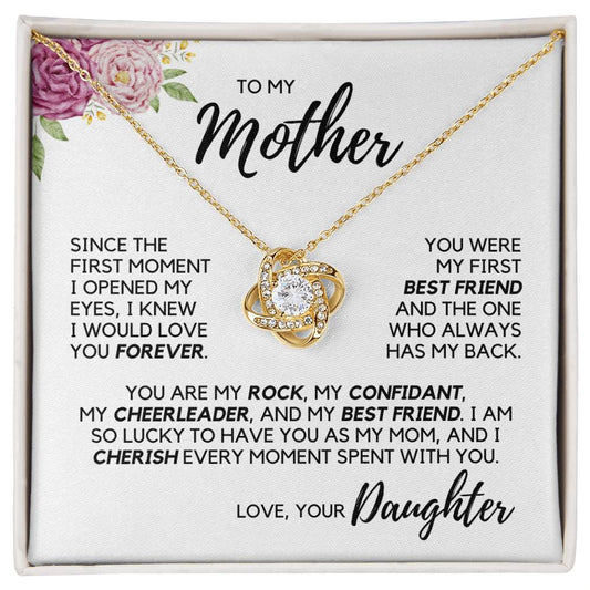 To My Mother - My Best Friend - Yellow Gold Necklace with two-tone box