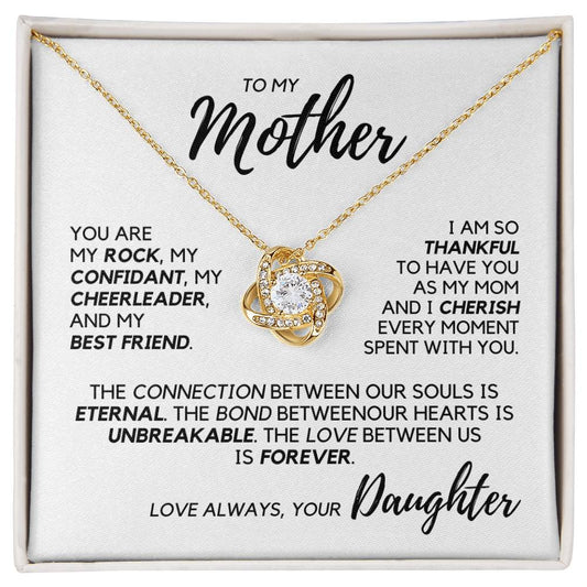 To Mother From Daughter - Forever Love - Yellow Gold Finish with two-tone box