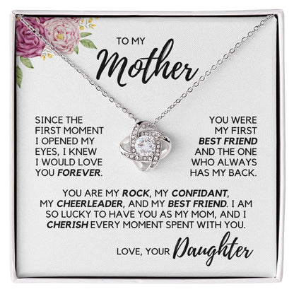 To My Mother - My Best Friend - White Gold Necklace with two-tone box