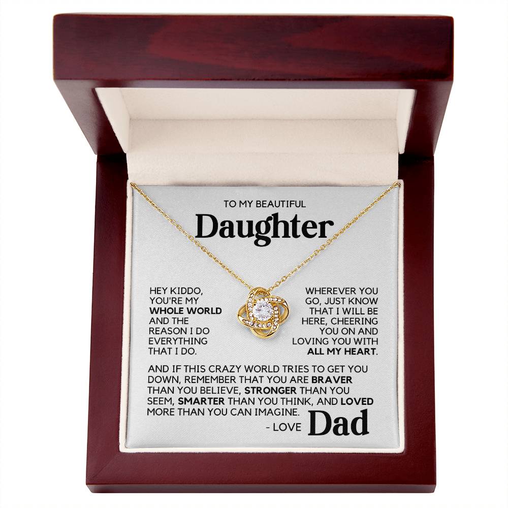 To My Daughter - My Whole World - Yellow Gold Finish Necklace with Luxury LED box