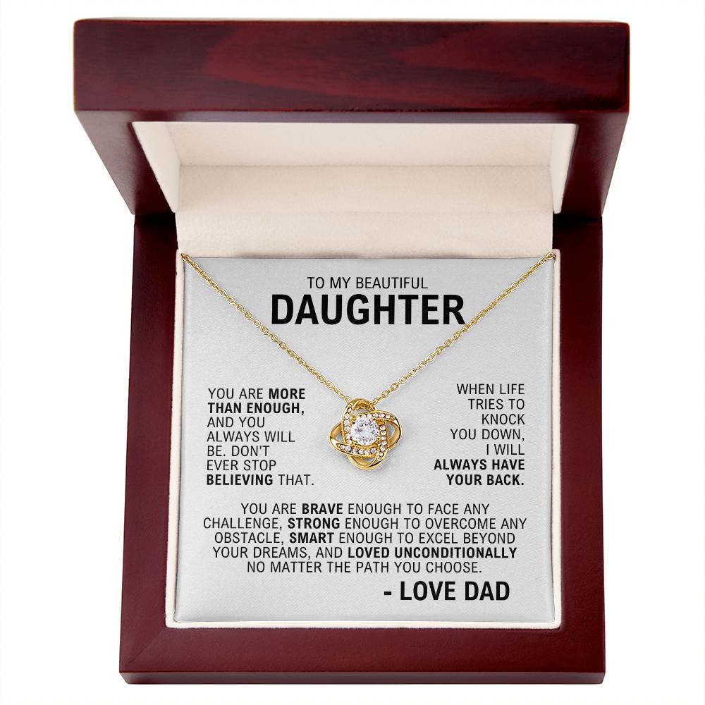 To My Daughter - I Will Always Love You - Yellow Gold Finish Necklace with Luxury LED Box