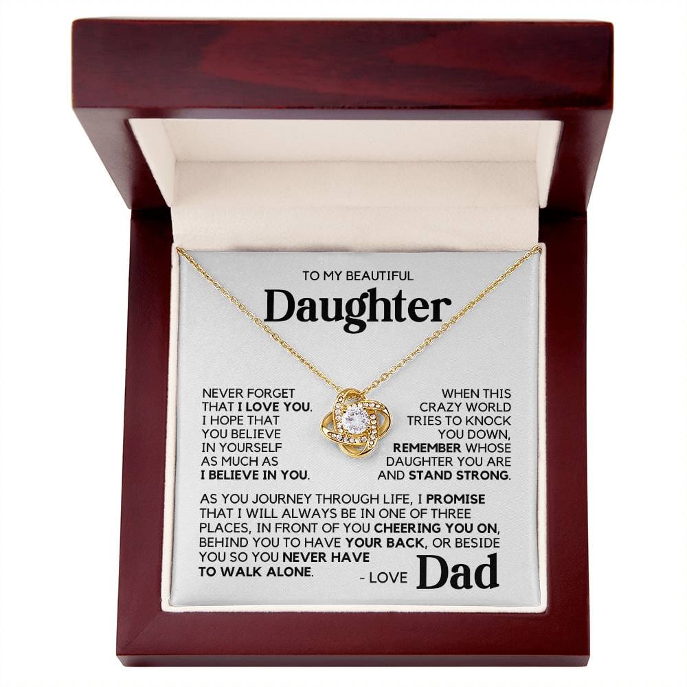 To My Daughter - I Believe In You - Yellow Gold Finish Necklace Luxury LED Box