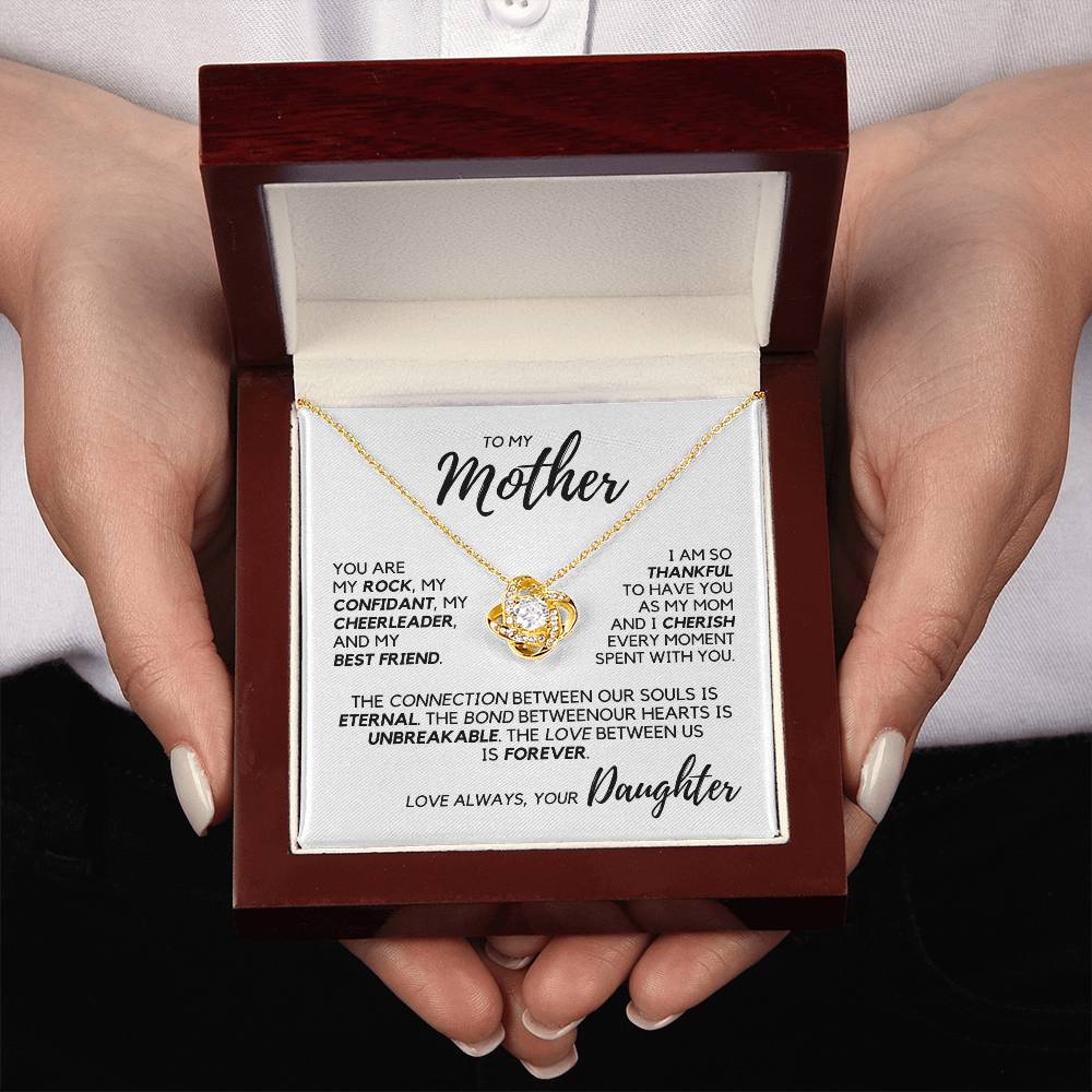 To Mother From Daughter - Forever Love - Yellow Gold Finish with Luxury LED box