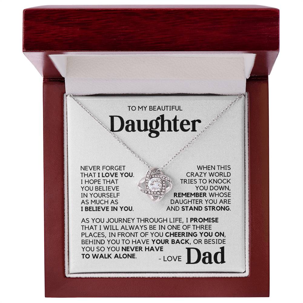 To My Daughter - I Believe In You - White Gold Finish Necklace Luxury LED Box