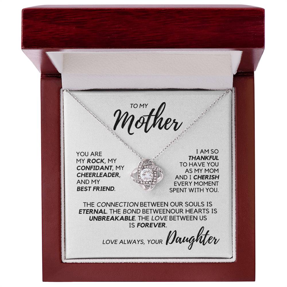 To Mother From Daughter - Forever Love - White Gold Finish with Luxury LED box