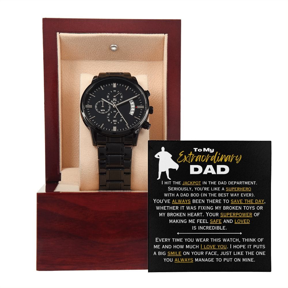Mi papá extraordinario - Reloj cronógrafo negro