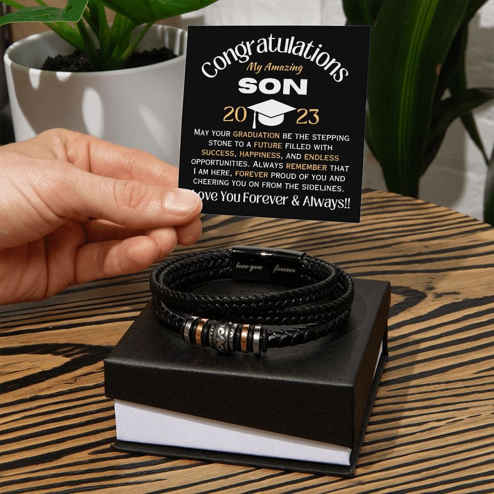 To My Amazing Son Graduation Men's Bracelet