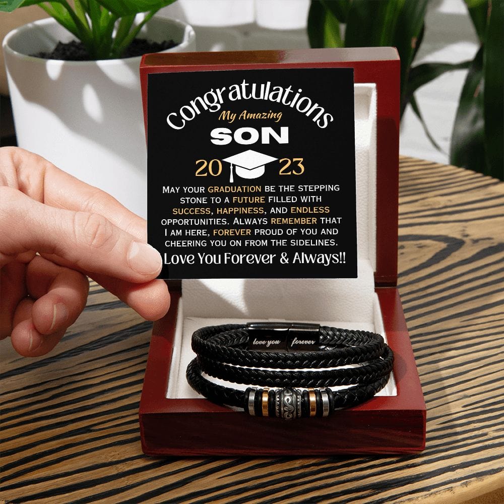 To My Amazing Son Graduation Men's Bracelet