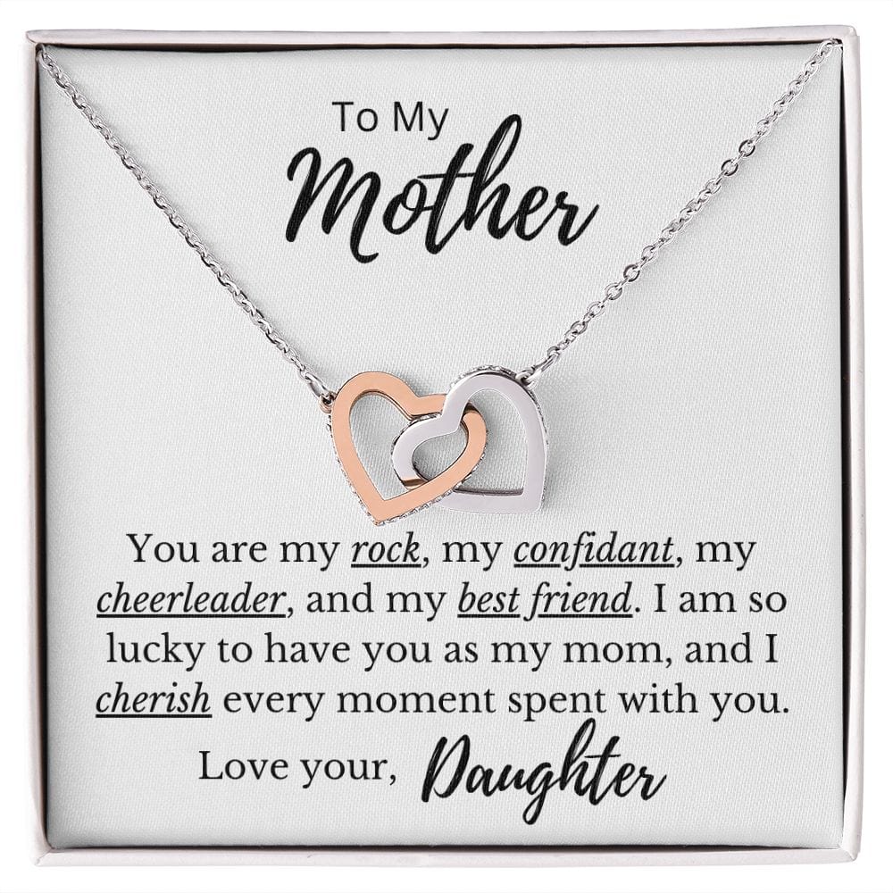 To My Mother - My Best Friend - Interlocking Hearts Necklace