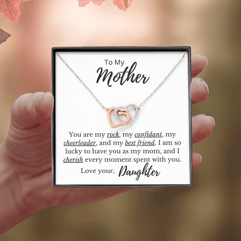 To My Mother - My Best Friend - Interlocking Hearts Necklace
