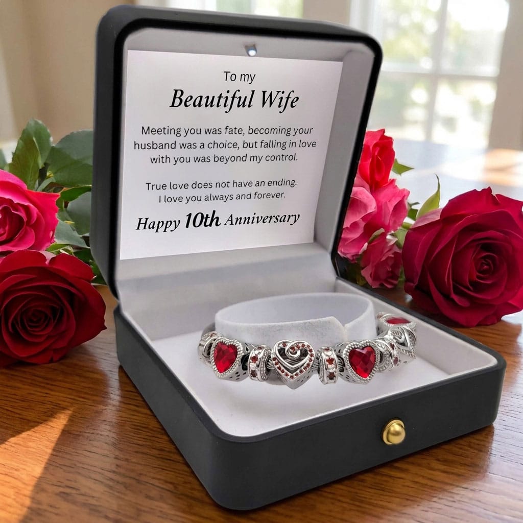 10th Anniversary Bracelet Gift for Wife