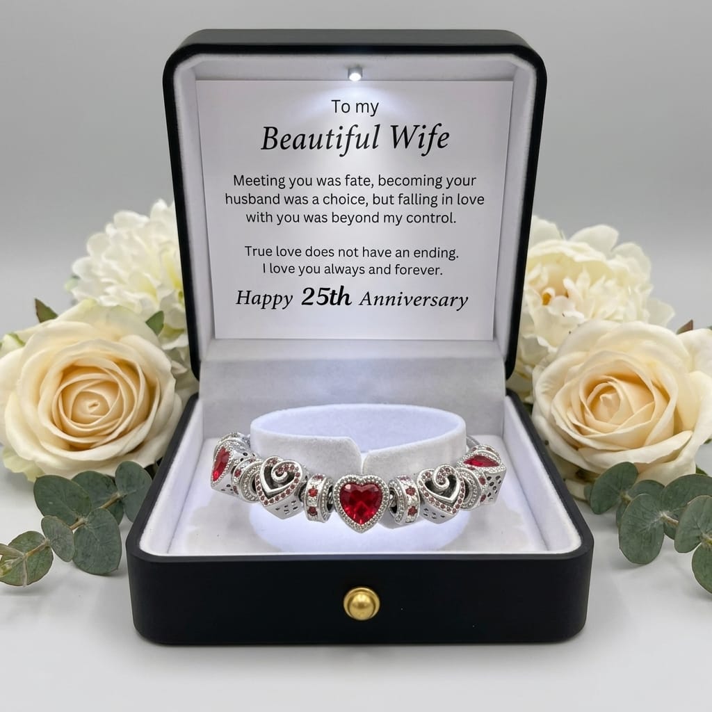 25th Anniversary Bracelet Gift for Wife