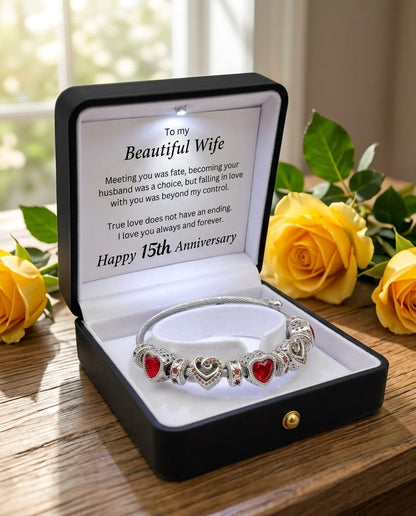 15th Anniversary Bracelet Gift for Wife