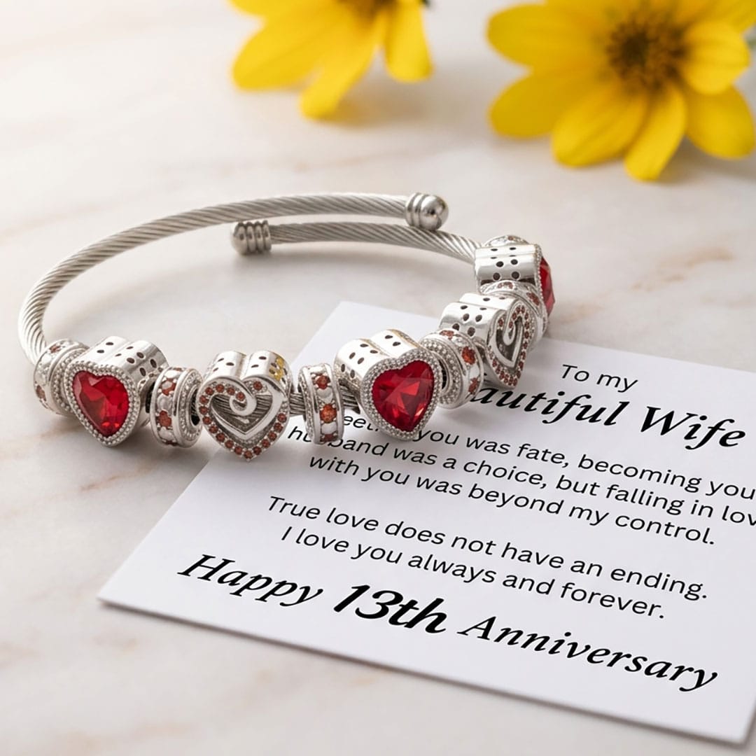 13th Anniversary Bracelet Gift for Wife