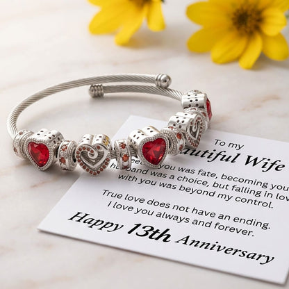 13th Anniversary Bracelet Gift for Wife