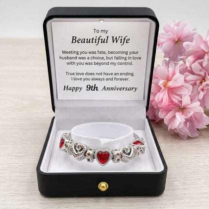 9th Anniversary Bracelet Gift for Wife