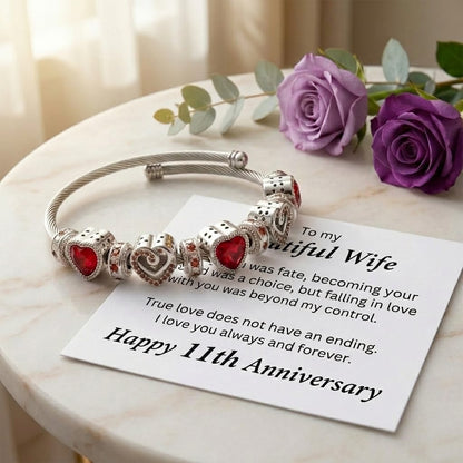 11th Anniversary Bracelet Gift for Wife