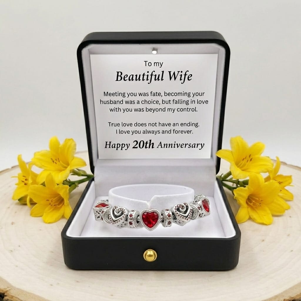 20th Anniversary Bracelet Gift for Wife