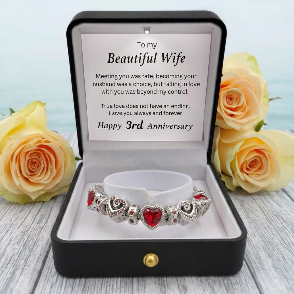 3rd Anniversary Bracelet Gift for Wife