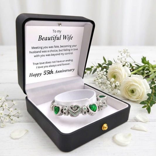 55th Anniversary Bracelet - Emerald Green