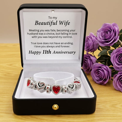 11th Anniversary Bracelet Gift for Wife