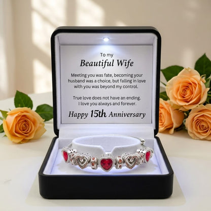 15th Anniversary Bracelet Gift for Wife