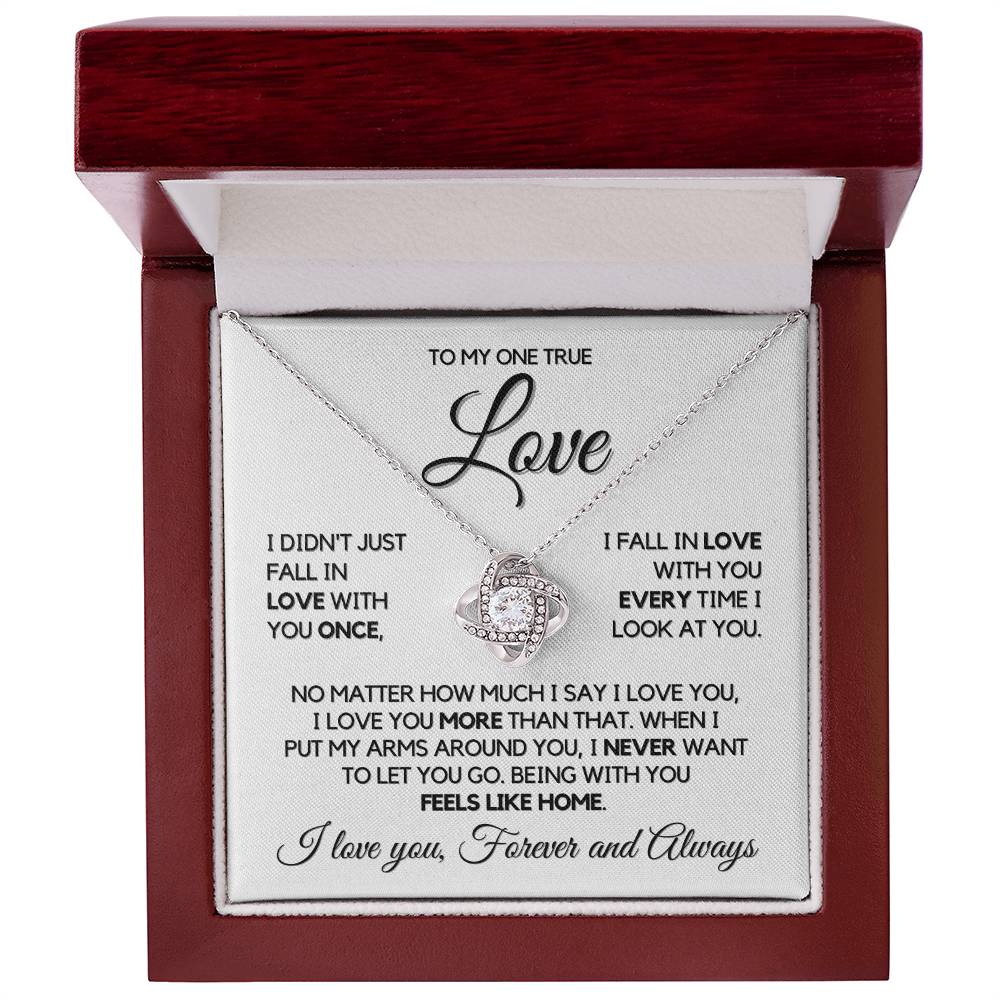 To My One True Love - Necklace - White Gold Finish with Luxury LED Box