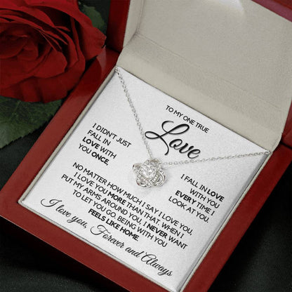 To My One True Love - Necklace - White Gold Finish with Luxury LED Box
