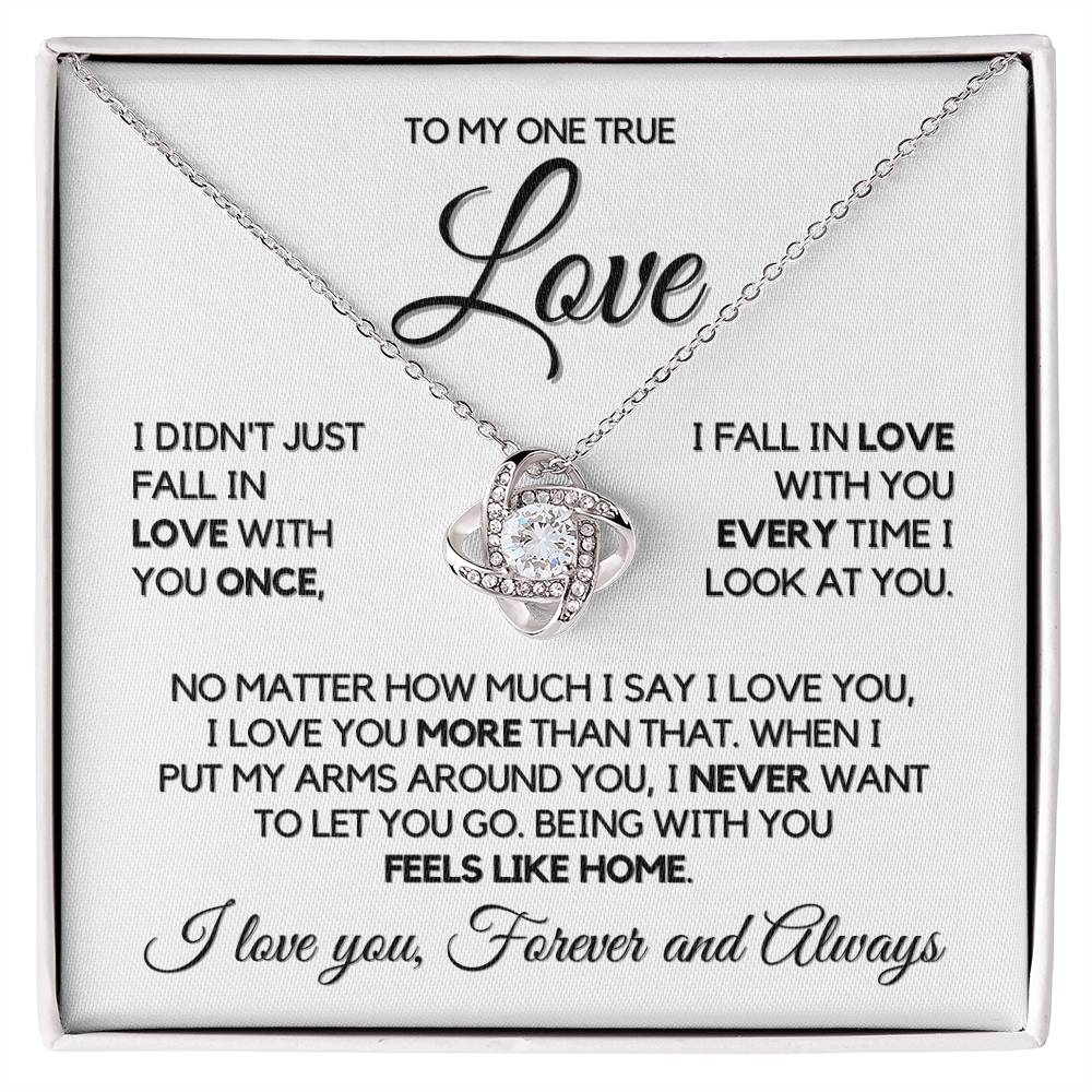 To My One True Love - Necklace - White Gold Finish with Two-tone Box