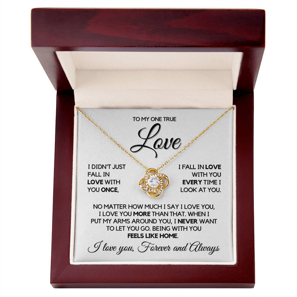 To My One True Love - Necklace - Yellow Gold Finish with Luxury LED Box