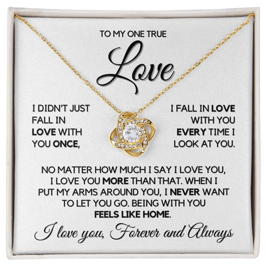 To My One True Love - Necklace - Yellow Gold Finish with Two-tone Box