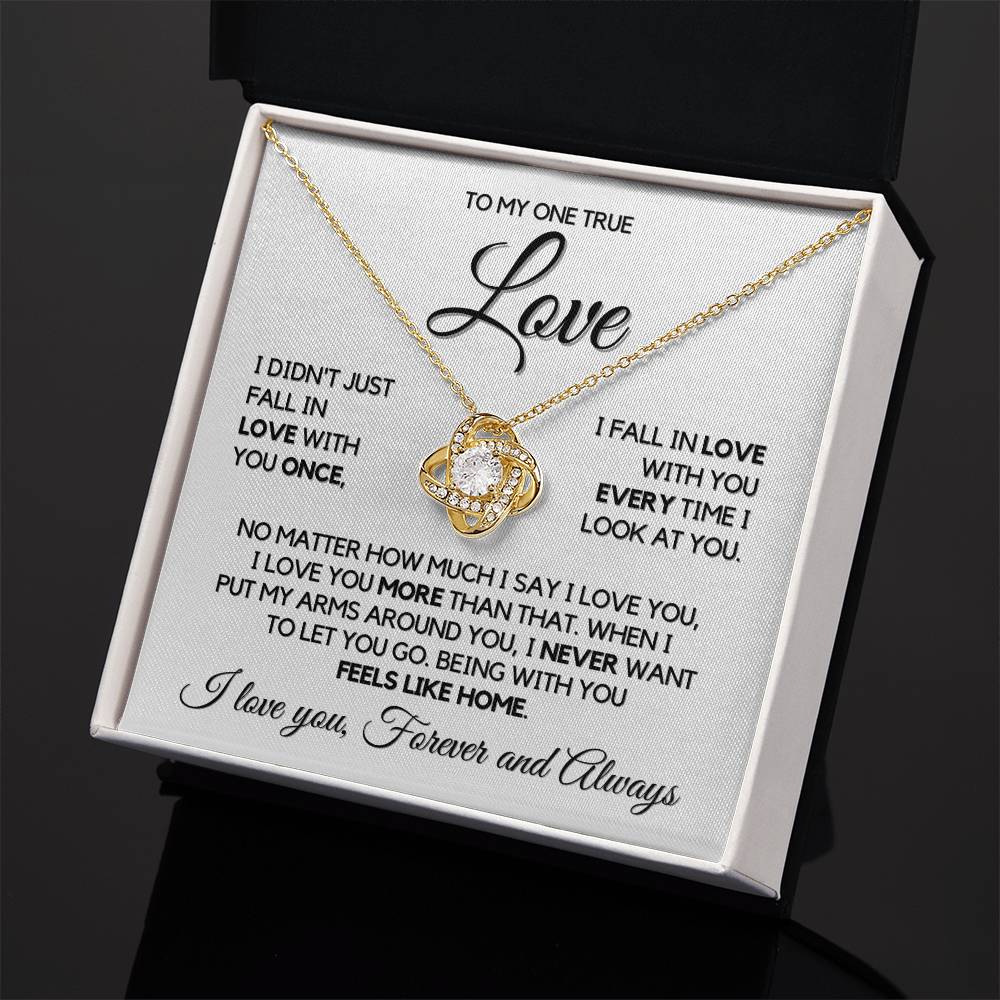To My One True Love - Necklace - Yellow Gold Finish with Two-tone Box