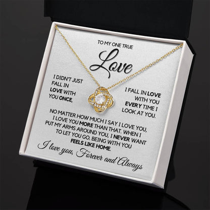 To My One True Love - Necklace - Yellow Gold Finish with Two-tone Box