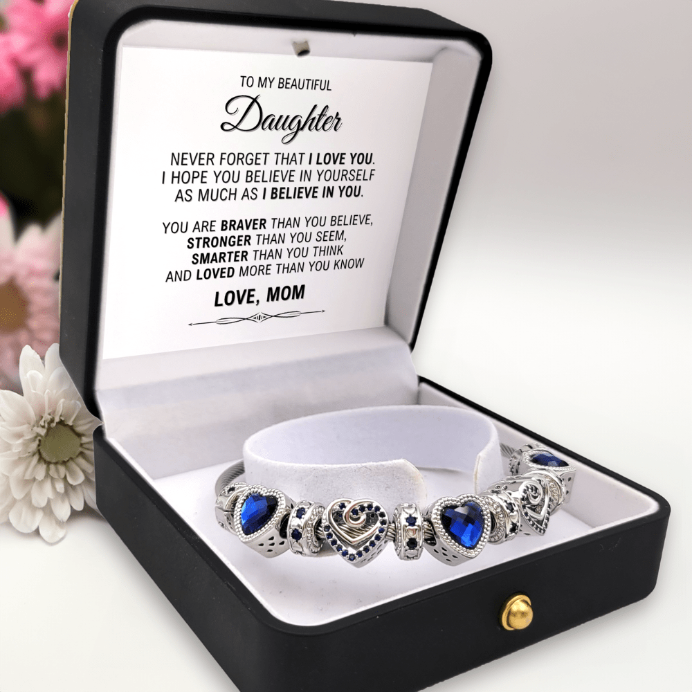 To My Beautiful Daughter - Love Mom - Birthstone Bracelet - September