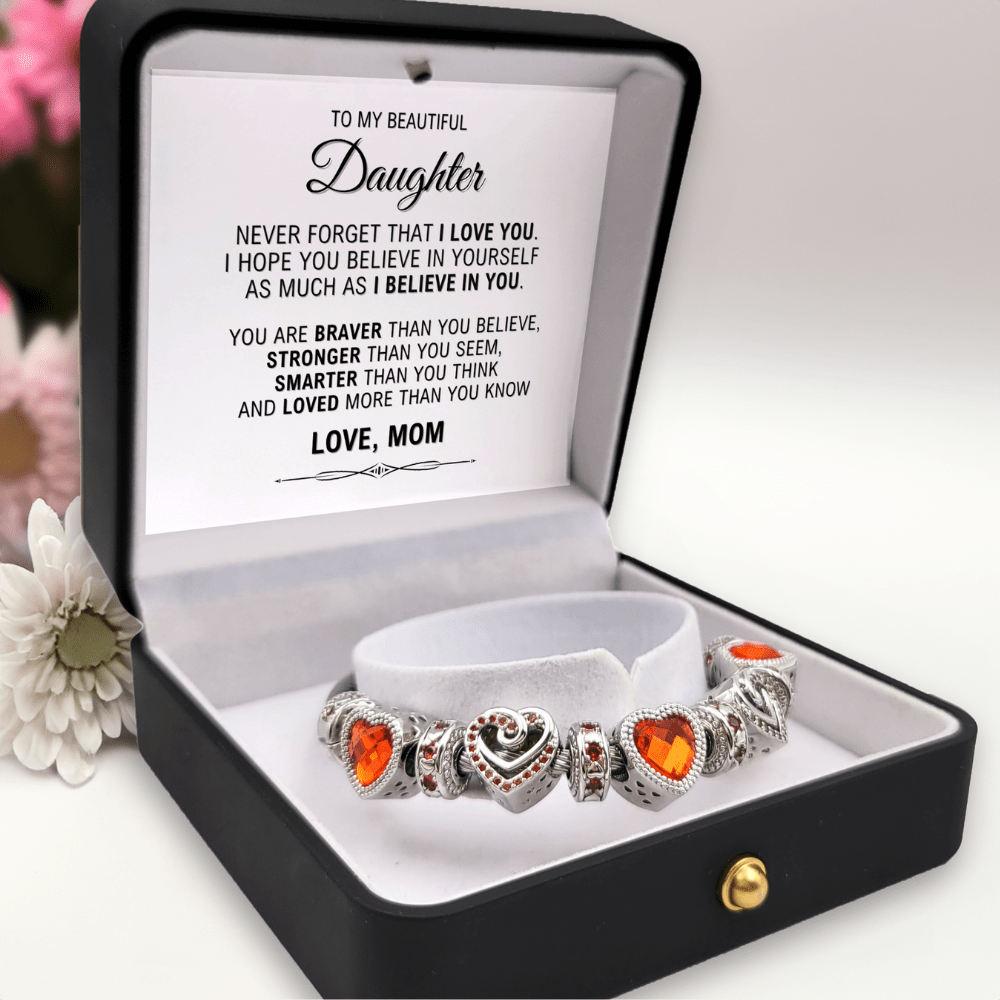 To My Beautiful Daughter - Love Mom - Birthstone Bracelet - November