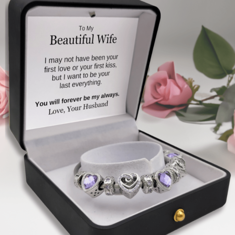 To My Wife - Forever Love Bracelet - Lavender