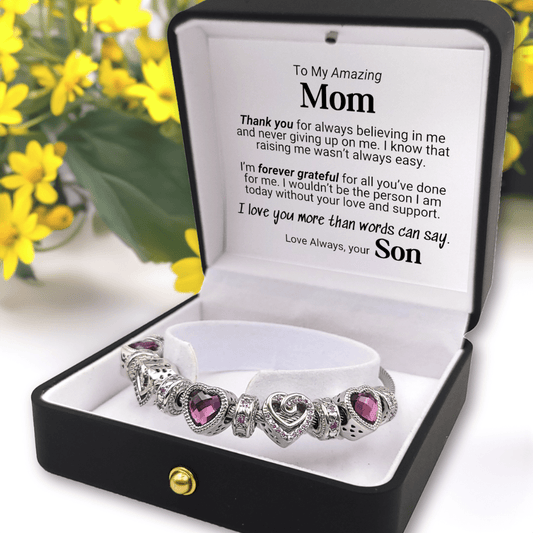 To My Amazing Mom From Son - Forever Love Bracelet
